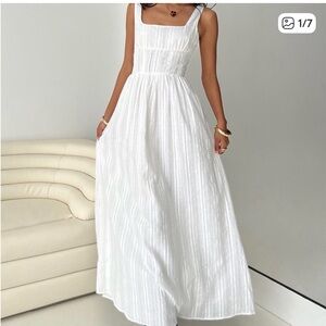 Princess Polly White Square-Neck Maxi Dress